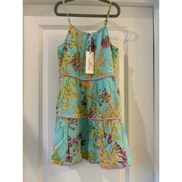 Janie and Jack Tiered Floral Swing Dress Mimosa Floral Aqua Size 7/8 NWT - Picture 4 of 7